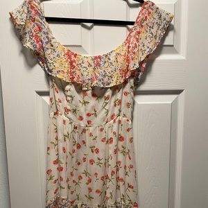 Reformation mini dress off the shoulder